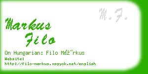 markus filo business card